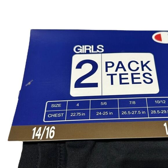 NWT Champion Girls 2-Pack Active Wear UPF 30 Moisture Wicking T-shirts Knockout - Picture 9 of 10